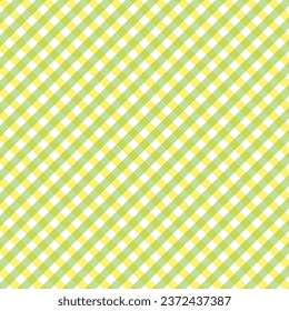 abstract seamless yellow green diagonal line plaid pattern art.