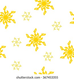 Abstract seamless yellow pattern on a white background