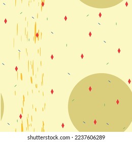 Abstract seamless yellow pattern with red rhombus