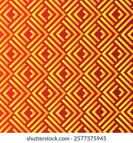 Abstract seamless yellow pattern with red background 