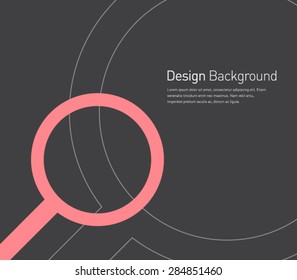 Abstract search symbol background for business design, magnifying glass, employment, opportunities, advertisement. Flat design style