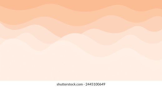 Abstract sea's wave with white sand beach in sunset vector illustration. Sunset at the sea concept flat design background.