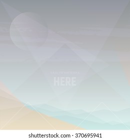 Abstract seaside landscape vector illustration. Music Album Cover Template.