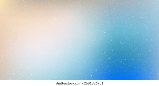 Abstract seaside. Ocean landscape vector texture. Aesthetic blue and beige gradient background. Blurred sea wave pattern. Sun, clouds, rays. Ocean breeze wide banner