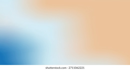 Abstractas playa. Textura del Vector del paisaje del océano. Estético fondo degradado azul y beige. Patrón borroso de las olas del mar. Sol, nubes, rayos. Anuncio ancho de la brisa del océano