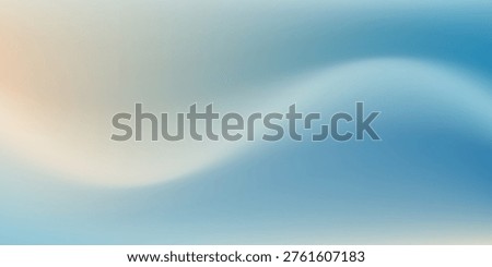 Abstract seaside. Ocean landscape vector texture. Aesthetic blue and beige gradient background. Blurred sea wave pattern. Sun, clouds, rays. Ocean breeze wide banner modern 