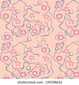 Abstract seaside plum seamless pattern