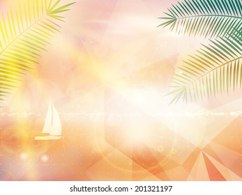 Abstract seaside view poster template. EPS10
