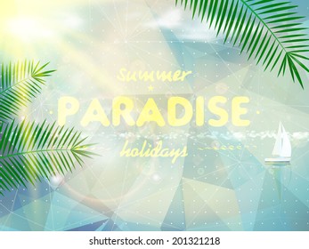 Abstract seaside view poster template. EPS10