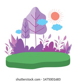 Abstract and season trees design vector illustration