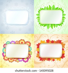 Abstract seasonal frames with copy space vector backgrounds.