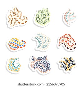 pegatinas vectoriales de elementos de diseño abstracto 