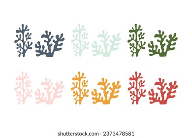 Abstract Seaweed Shape Aesthetic Element Vector Illustration
