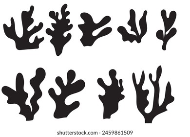 Abstract Seaweed Shape Aesthetic Element Vector Illustration