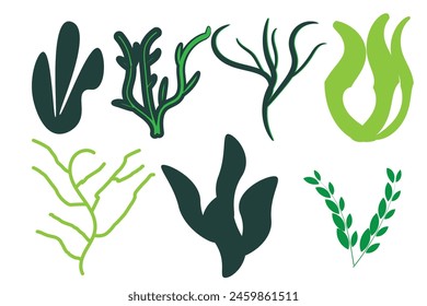 Abstract Seaweed Shape Aesthetic Element Vector Illustration