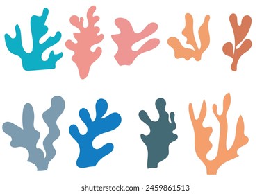 Abstract Seaweed Shape Aesthetic Element Vector Illustration