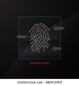 abstract secure fingerprint design tech sci fi background app website banner
