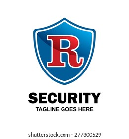 Abstract secure shield logo design - various geometric shapes - Security visual identity - Blue Shield - Security Logo template Monogram design elements Business sign identity vector illustration