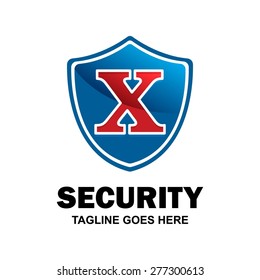 Abstract secure shield logo design - various geometric shapes - Security visual identity - Blue Shield - Security Logo template Monogram design elements Business sign identity vector illustration