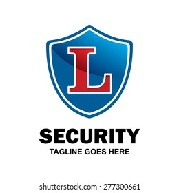 Abstract secure shield logo design - various geometric shapes - Security visual identity - Blue Shield - Security Logo template Monogram design elements Business sign identity vector illustration