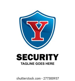 Abstract secure shield logo design - various geometric shapes - Security visual identity - Blue Shield - Security Logo template Monogram design elements Business sign identity vector illustration