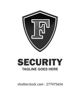 Abstract Security black shield logo design - various geometric shapes - secure visual identity - Security Logo template Monogram design elements Business sign identity vector illustration