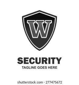 Abstract Security black shield logo design - various geometric shapes - secure visual identity - Security Logo template Monogram design elements Business sign identity vector illustration