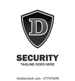 Abstract Security black shield logo design - various geometric shapes - secure visual identity - Security Logo template Monogram design elements Business sign identity vector illustration