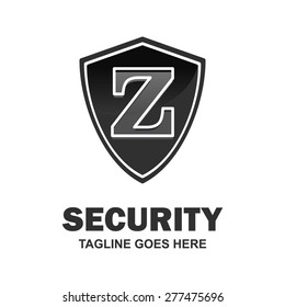 Abstract Security black shield logo design - various geometric shapes - secure visual identity - Security Logo template Monogram design elements Business sign identity vector illustration