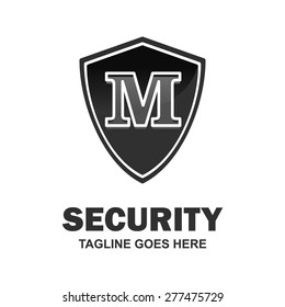 Abstract Security black shield logo design - various geometric shapes - secure visual identity - Security Logo template Monogram design elements Business sign identity vector illustration