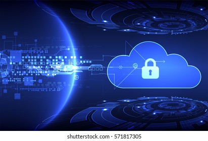 Abstract Security Cloud Technology Background. Illustration Vector