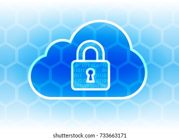 Abstract security cloud technology background, key lock and could technology background, Vector Illustration. 