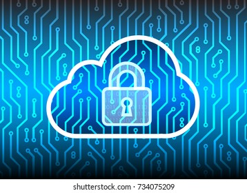 Abstract security cloud technology background, key lock and could technology background, Vector Illustration. 