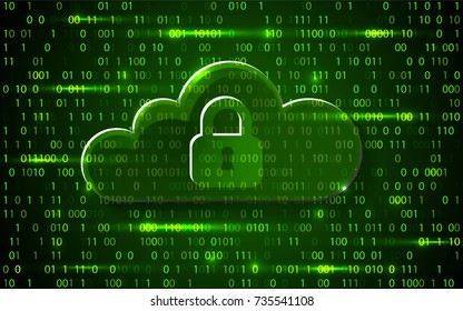 Abstract security cloud technology background, key lock and could technology background, Vector Illustration