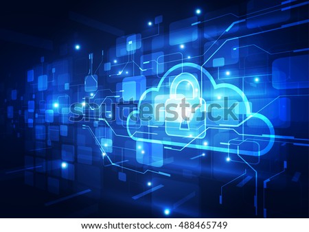 Abstract security cloud technology background. Illustration Vector