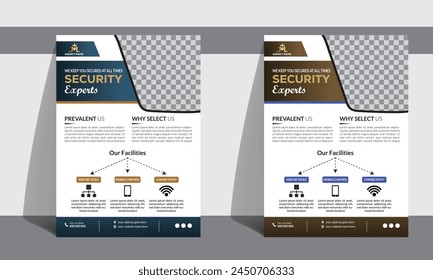 Abstract Security company flyer template design