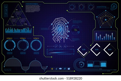 abstract security concept HUD ui interface design template background