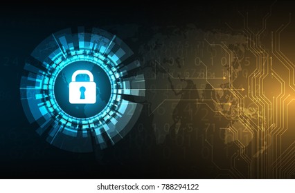 Abstract security digital concept on technology background.