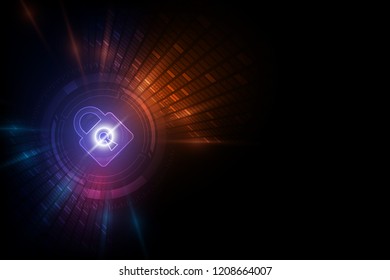 Abstract security digital technology background. Illustration Vector