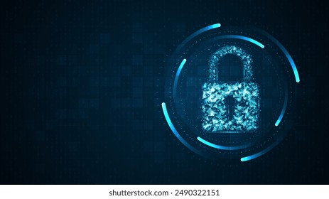 Abstract security digital technology background. System privacy. Security concept. Scanning virus in progress