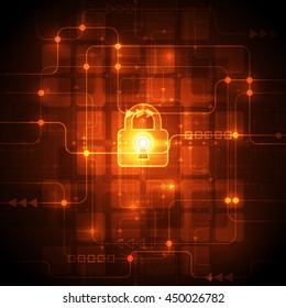 Abstract security digital technology background. Illustration Vector