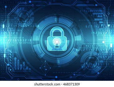 Abstract security digital technology background. Illustration Vector