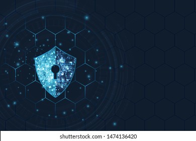 Abstract security digital technology background.protection mechanism and system privacy.vector illustration.