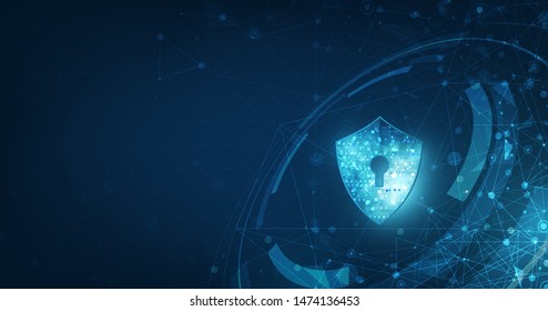 Abstract security digital technology background.protection mechanism and system privacy.vector illustration.