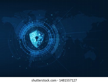 Abstract security digital technology background.protection mechanism and system privacy.vector illustration.