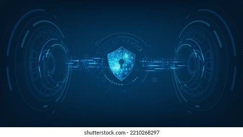 Abstract security digital technology background.protection mechanism and system privacy.vector illustration.