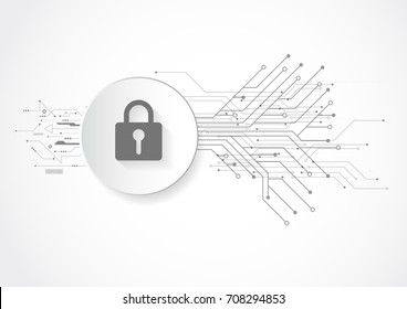 Abstract security digital technology. Protection concept background. Vector Illustration
