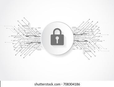 Abstract Security Digital Technology. Protection Concept Background. Vector Illustration