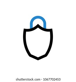 abstract Security Lock Letter logo vector