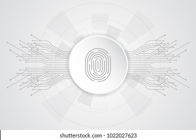 Abstract security smart background, fingerprint technology code. Optical fingerprint scanner.